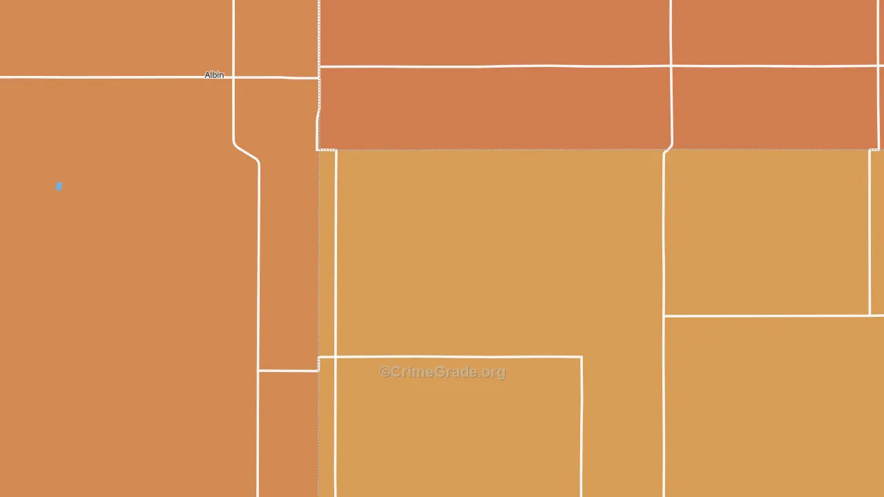 Pine Bluffs, NE Map of Robbery Rates