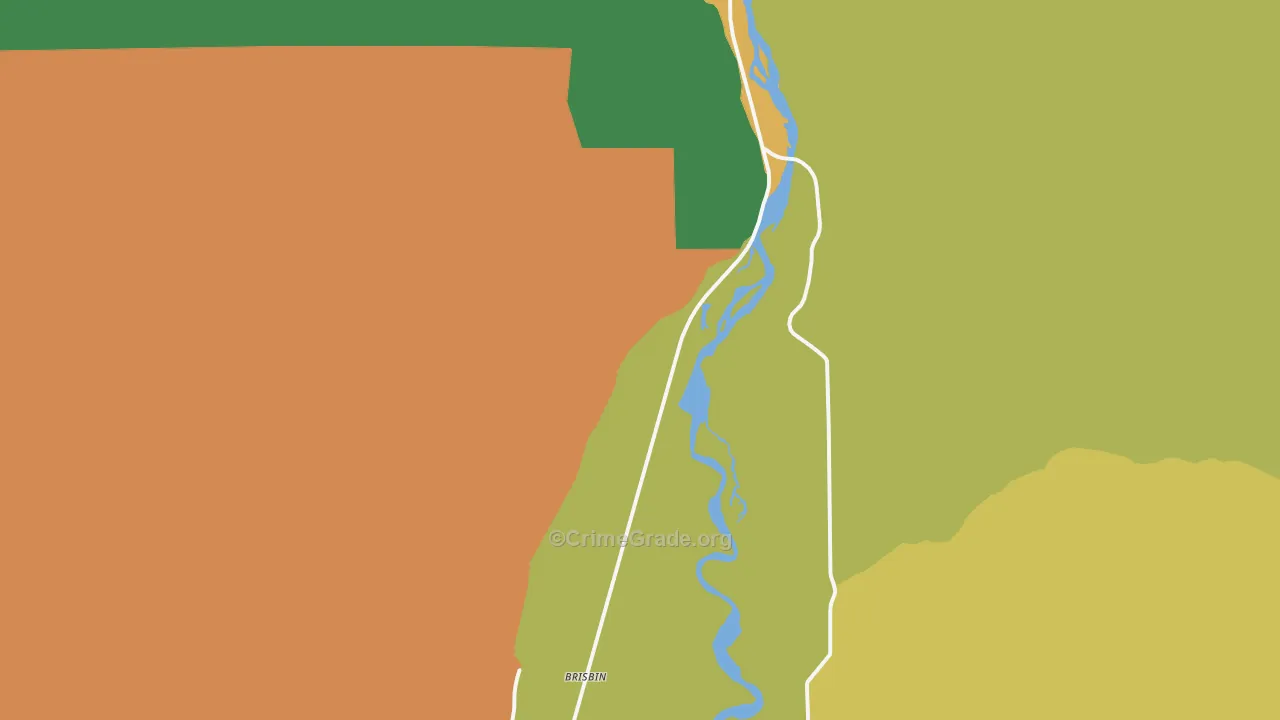Pine Creek, MT Map of Robbery Rates