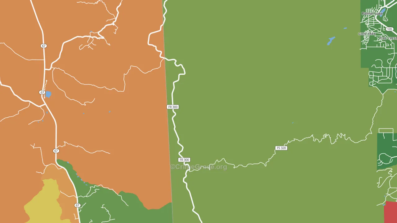 Pine Crest, CO Map of Robbery Rates