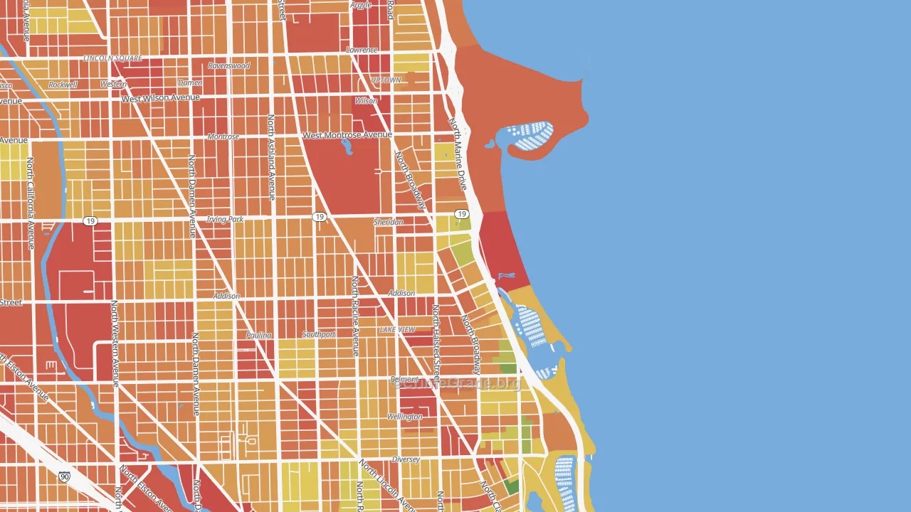 Pine Grove, Chicago, IL Map of Robbery Rates