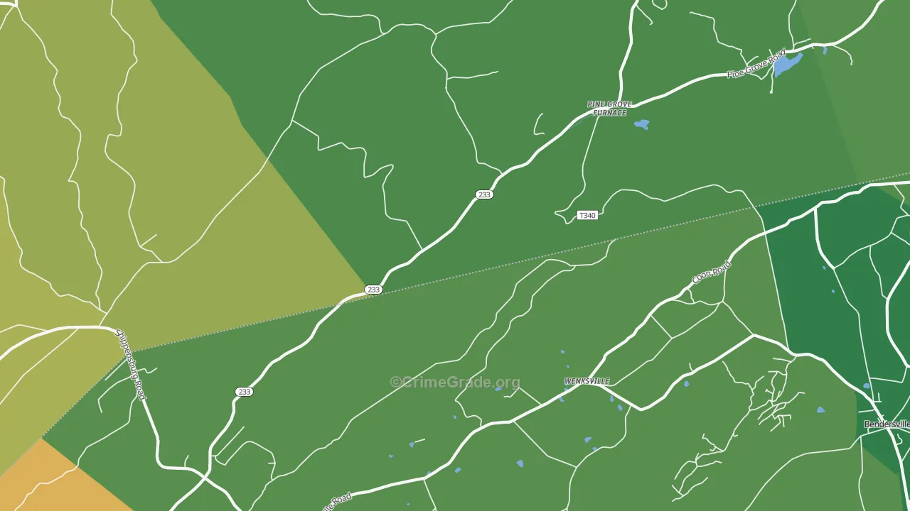 Pine Grove Furnace, PA Map of Robbery Rates