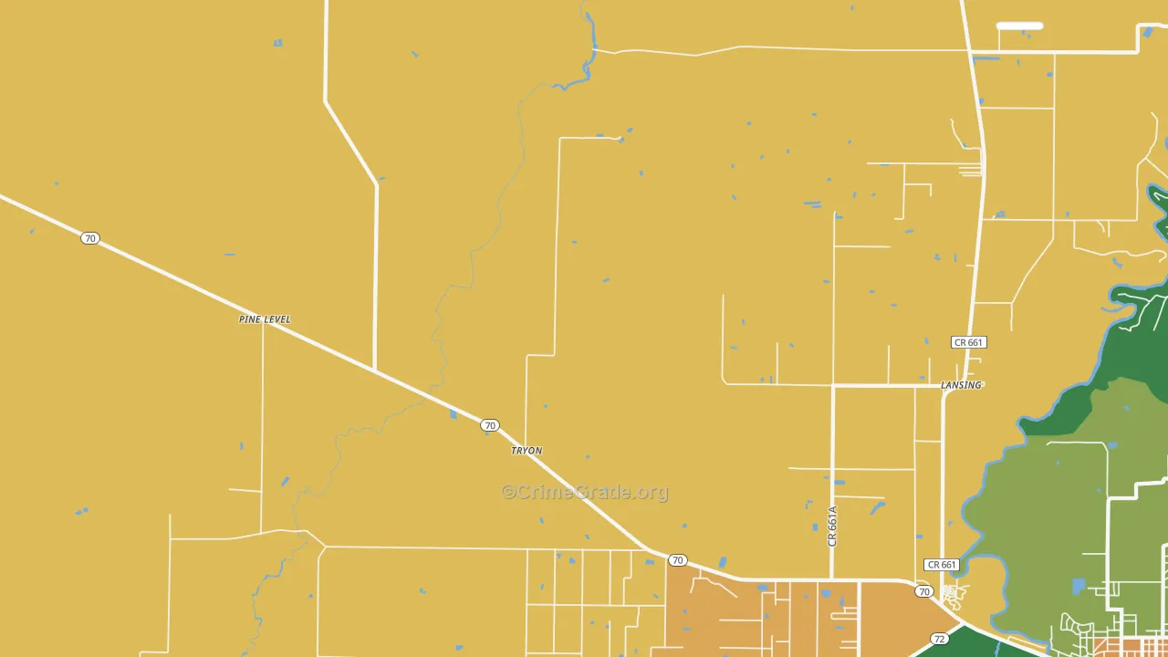 Pine Level, FL Map of Robbery Rates