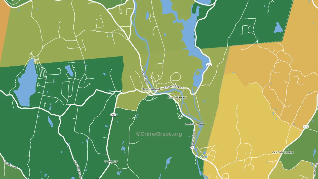 Pine Meadow, CT Map of Robbery Rates