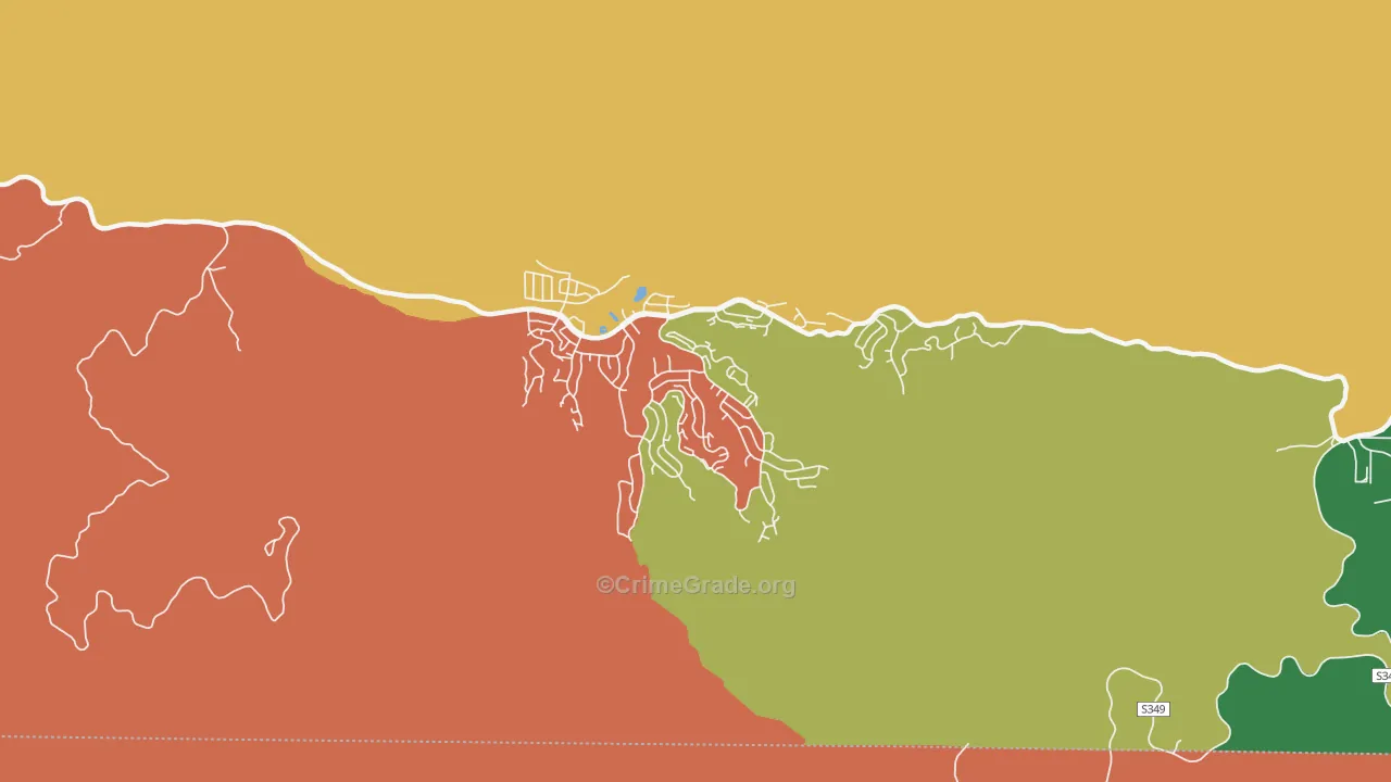Pine Mountain Club, CA Map of Robbery Rates