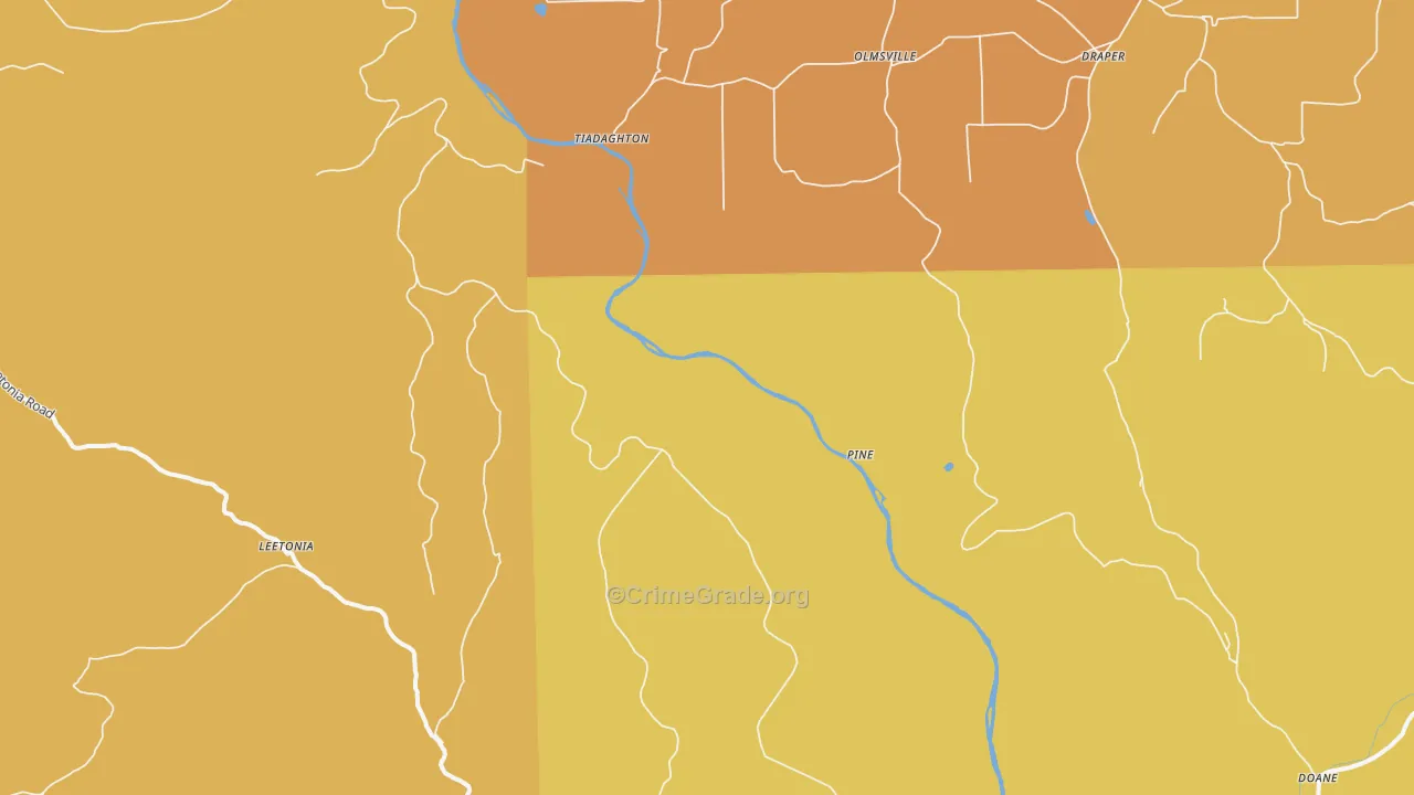 Pine, PA Map of Robbery Rates