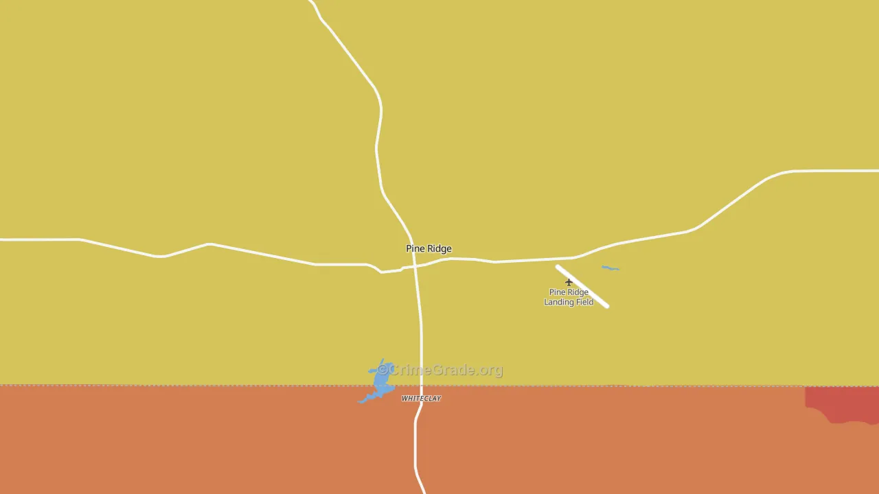 Pine Ridge, SD Map of Robbery Rates