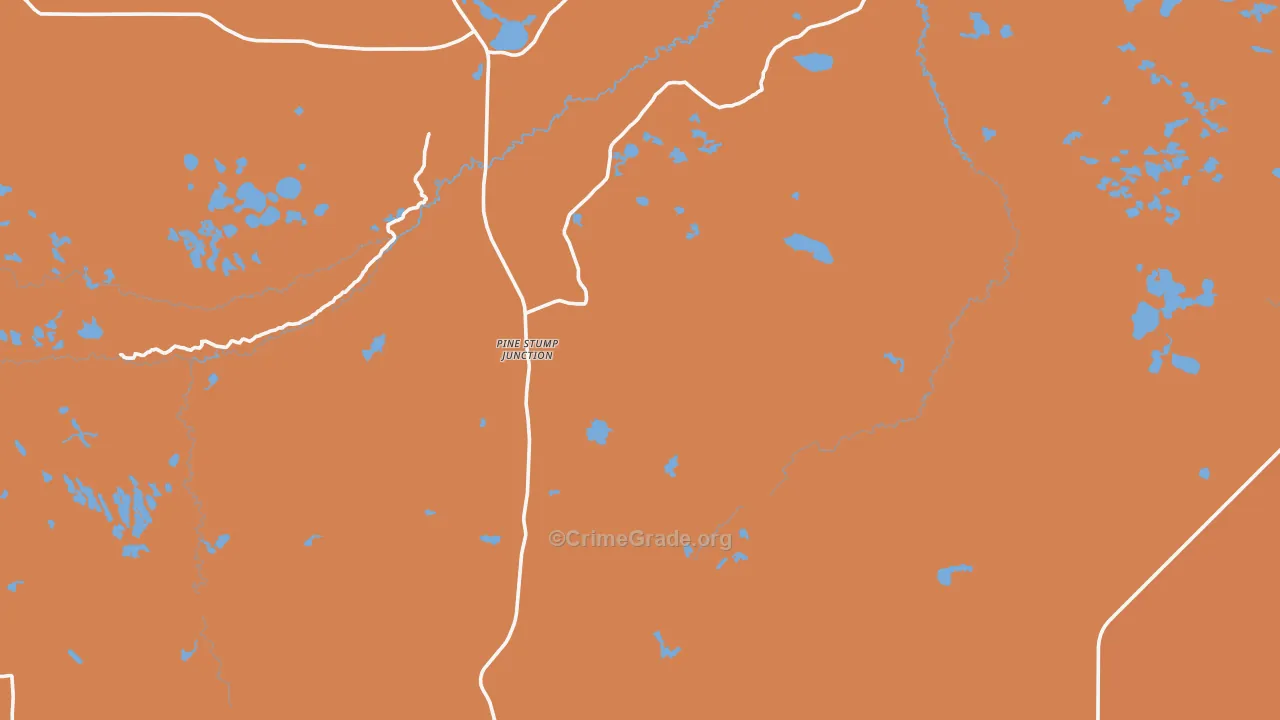 Pine Stump Junction, MI Map of Robbery Rates