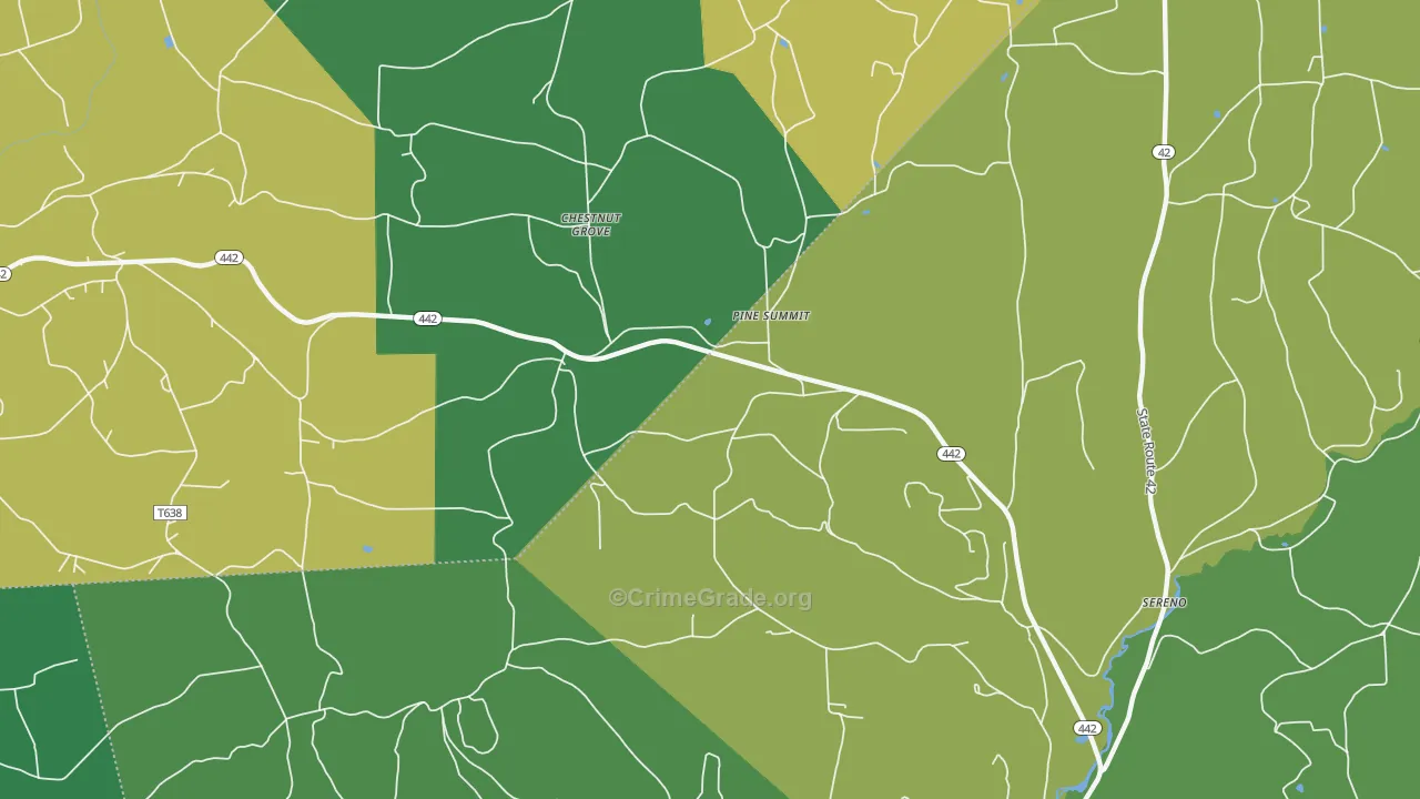 Pine Summit, PA Map of Robbery Rates
