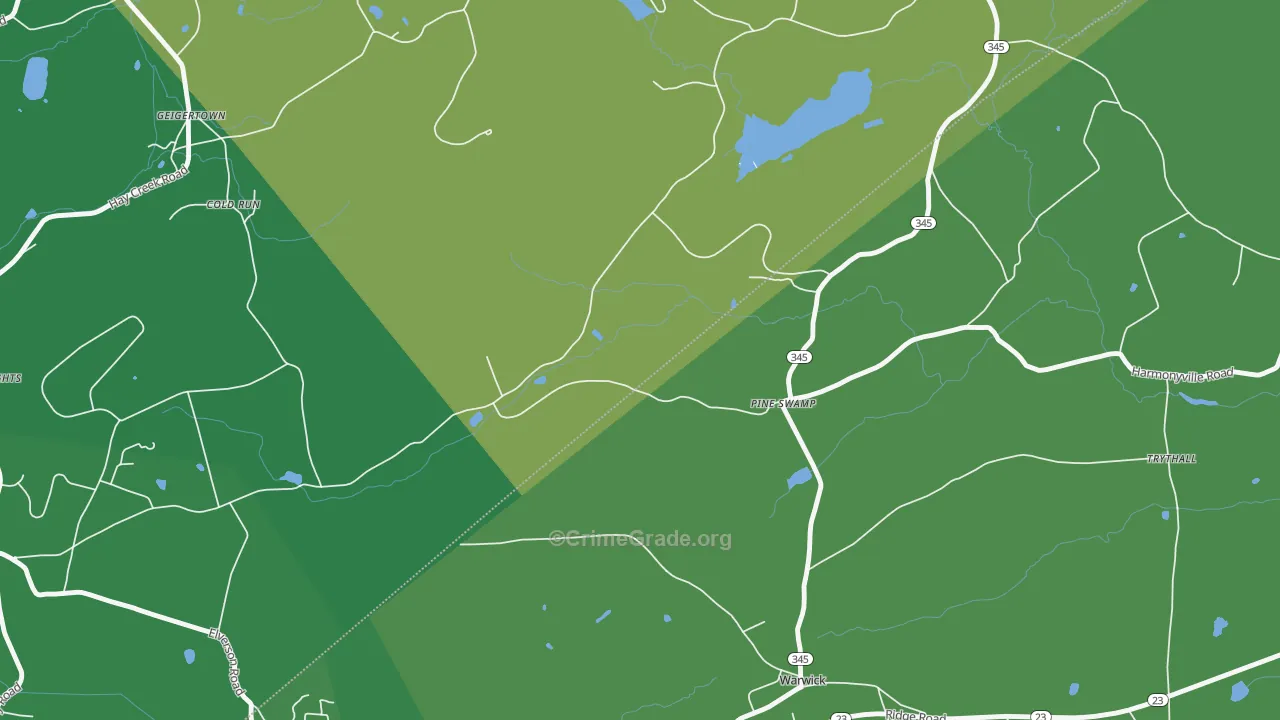 Pine Swamp, PA Map of Robbery Rates