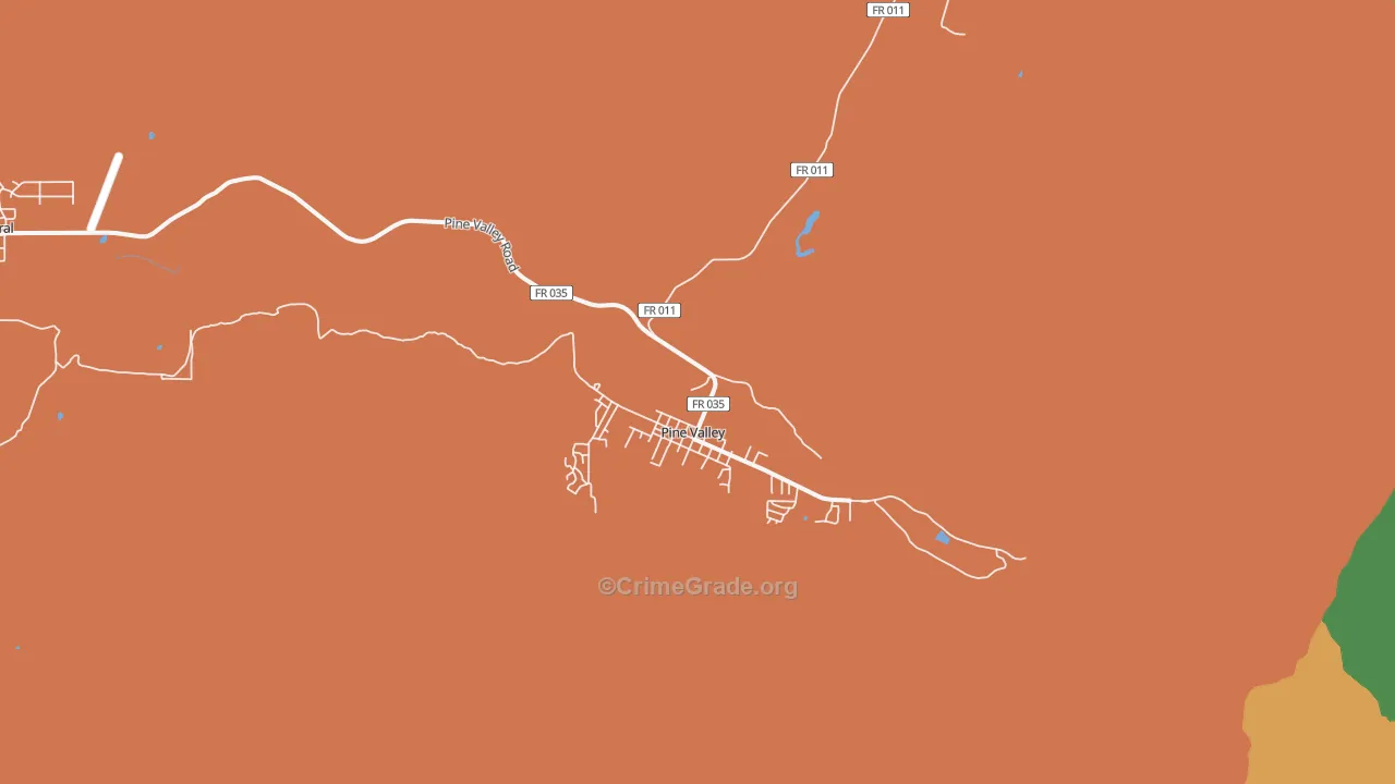 Pine Valley, UT Map of Robbery Rates