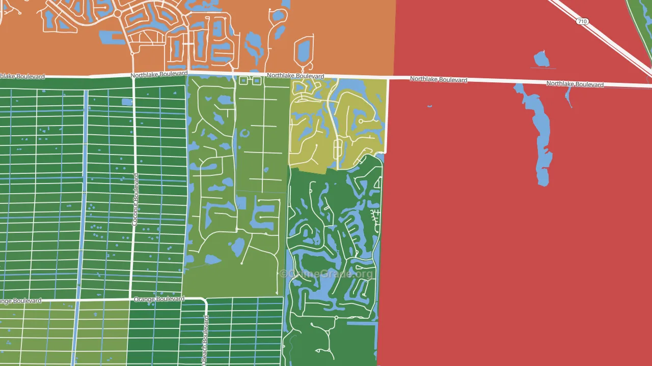 Pineapple Park, West Palm Beach, FL Map of Robbery Rates