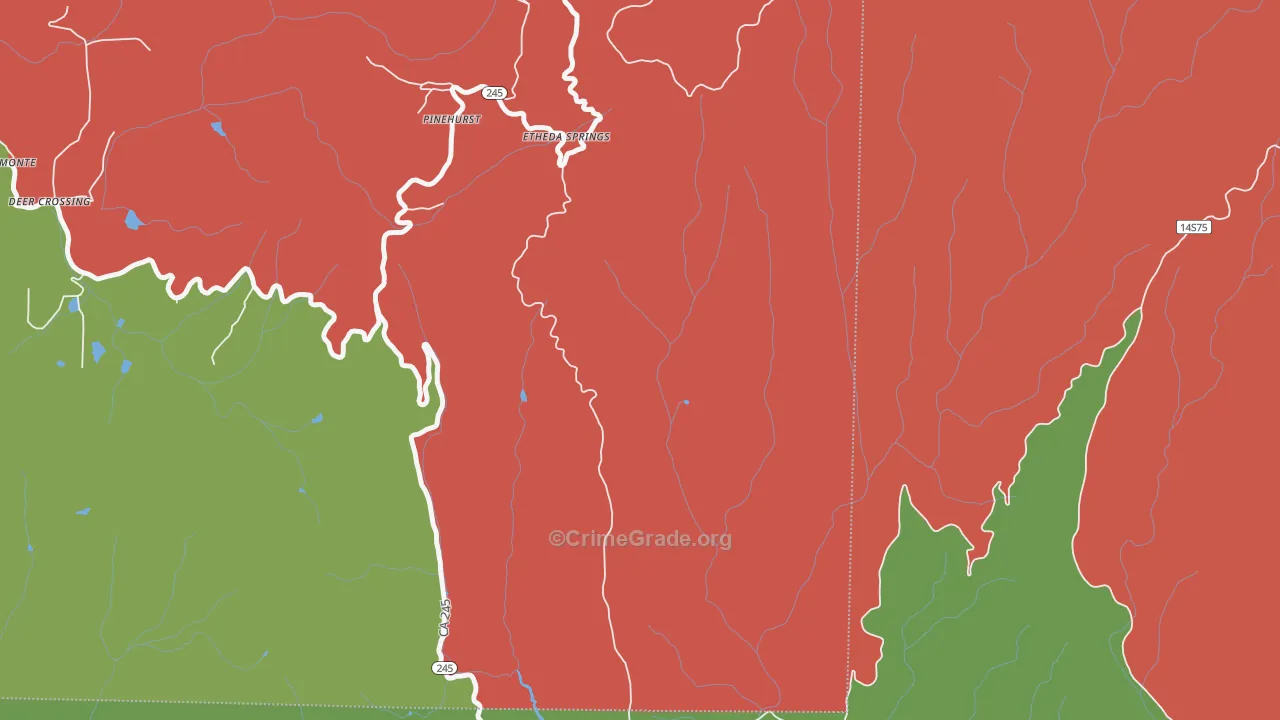 Pinehurst, CA Map of Robbery Rates
