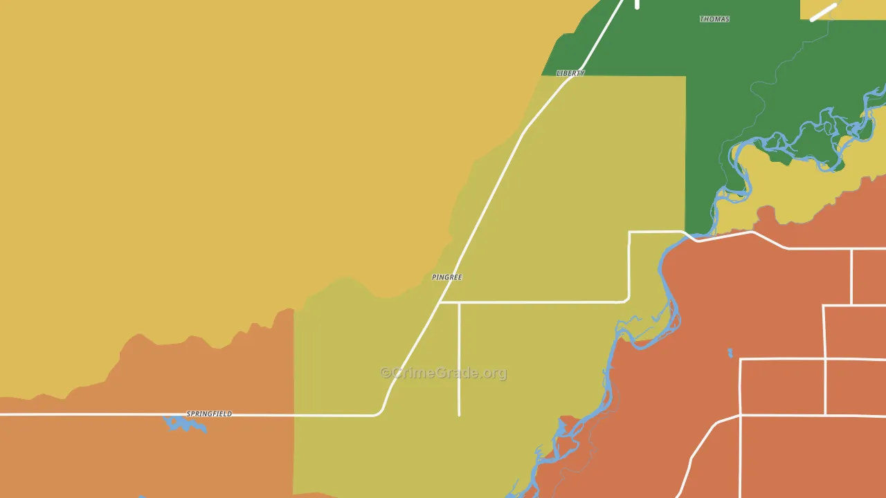 Pingree, ID Map of Robbery Rates