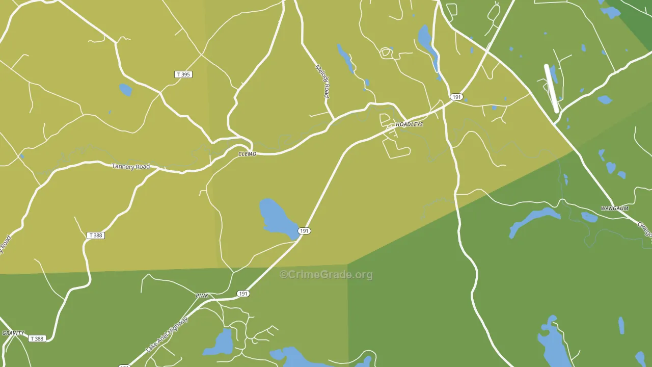 Pink, PA Map of Robbery Rates