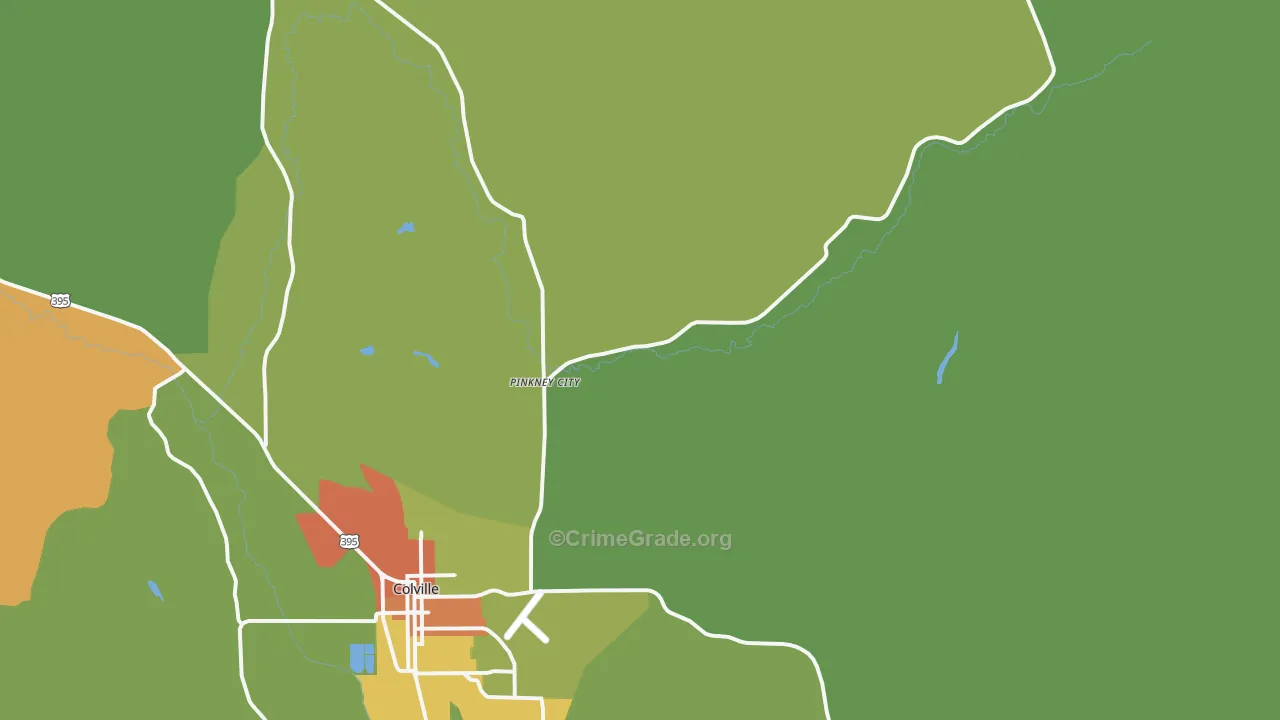 Pinkney City, WA Map of Robbery Rates