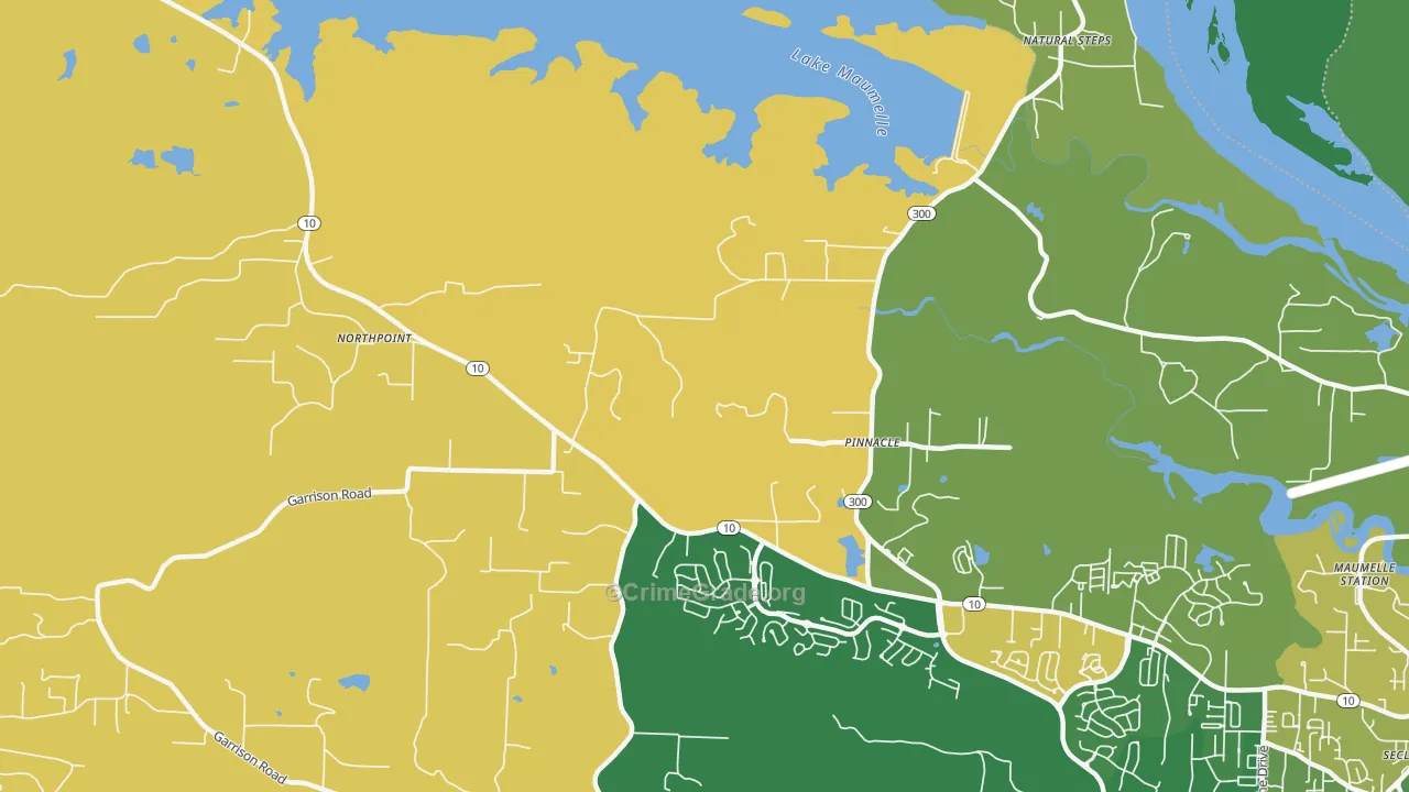 Pinnacle, AR Map of Robbery Rates