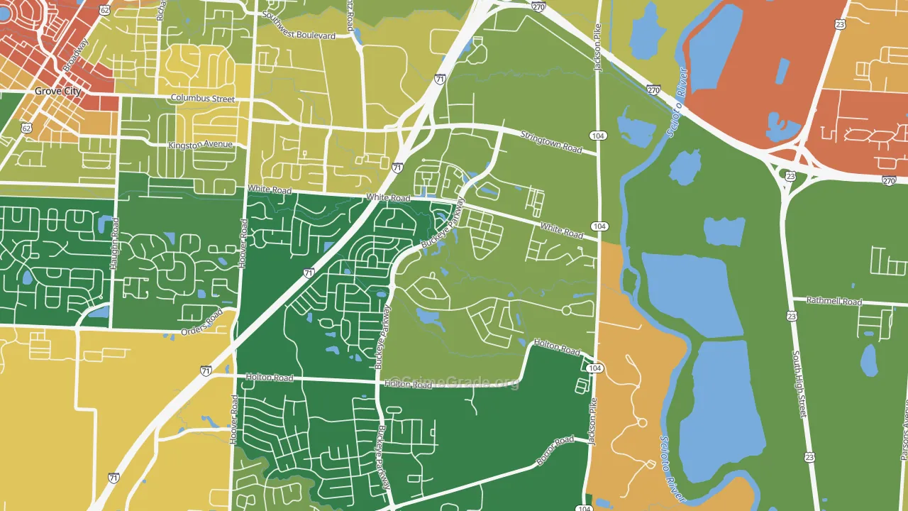 Pinnacle Club, Grove City, OH Map of Robbery Rates