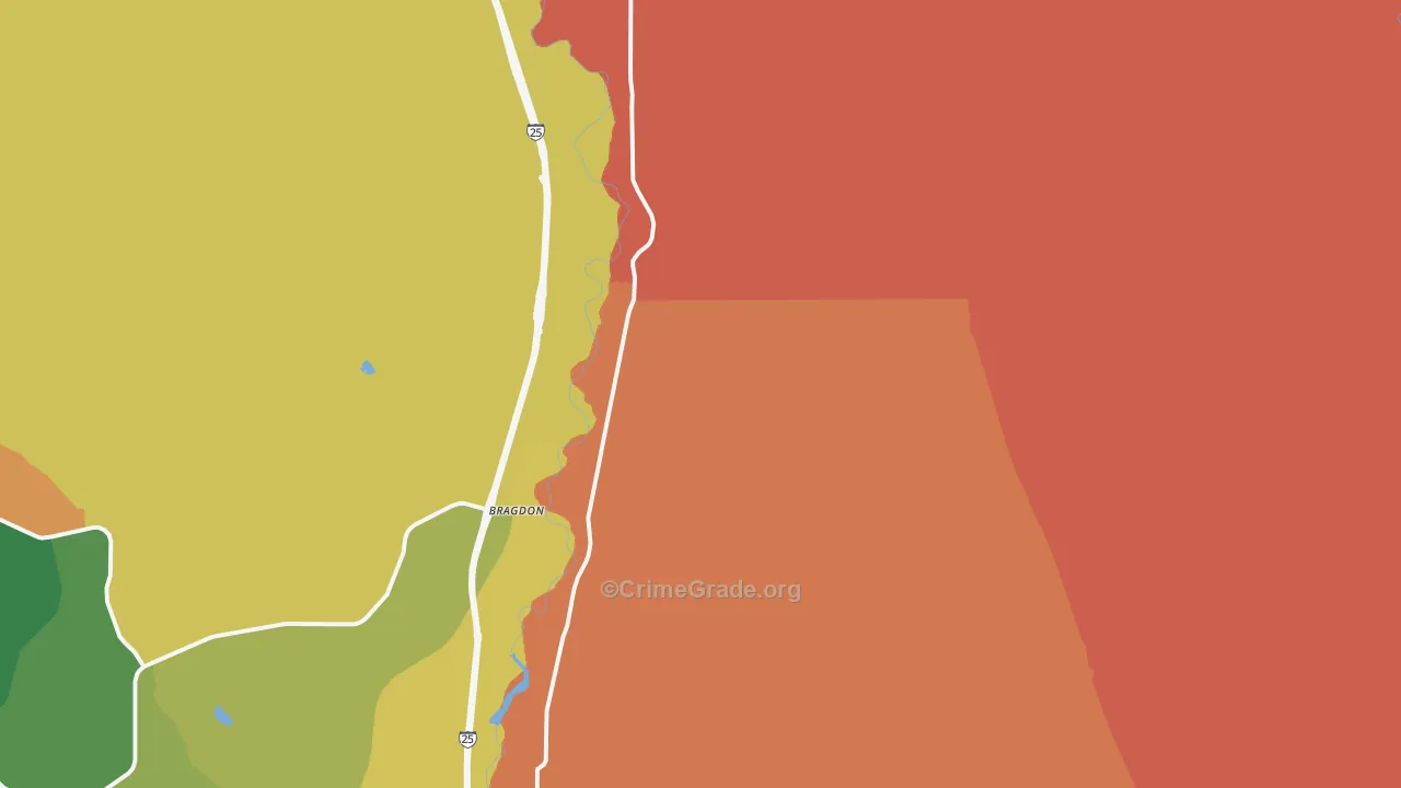Pinon, CO Map of Robbery Rates