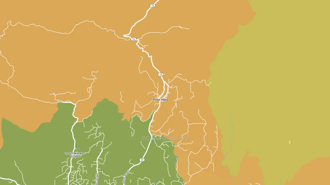 Pinos Altos, NM Map of Robbery Rates