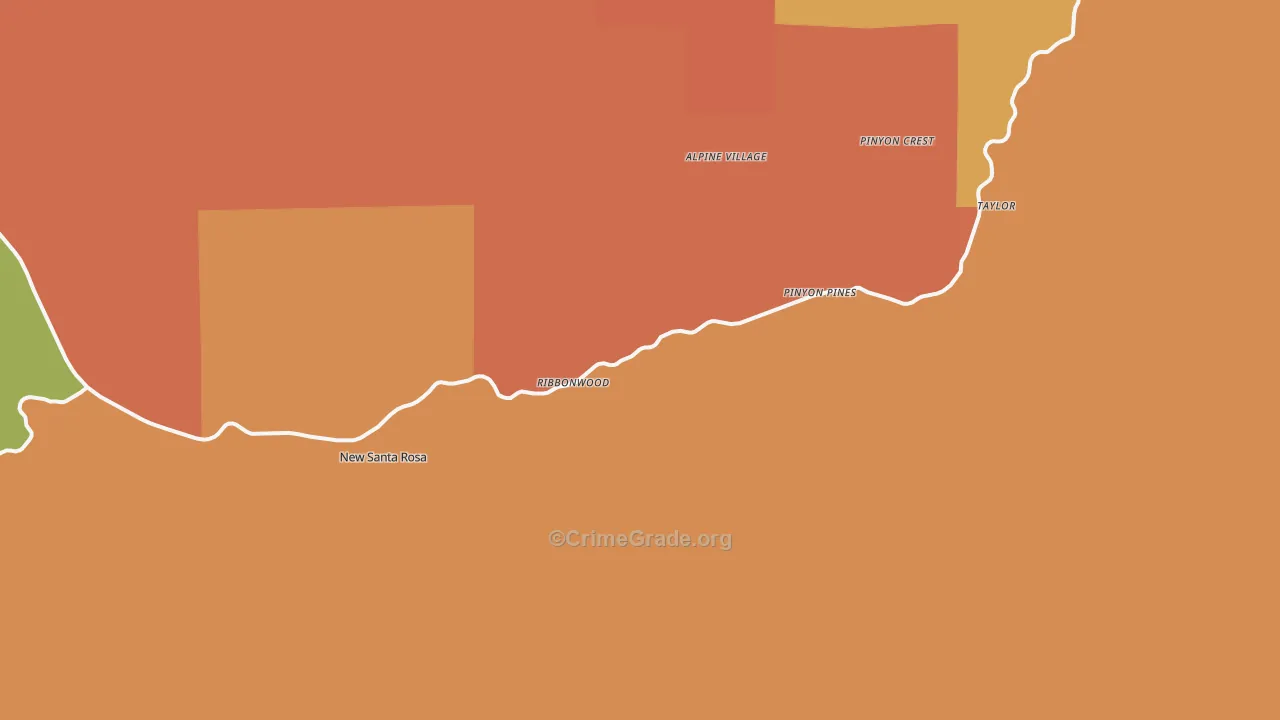 Pinyon Pines, CA Map of Robbery Rates