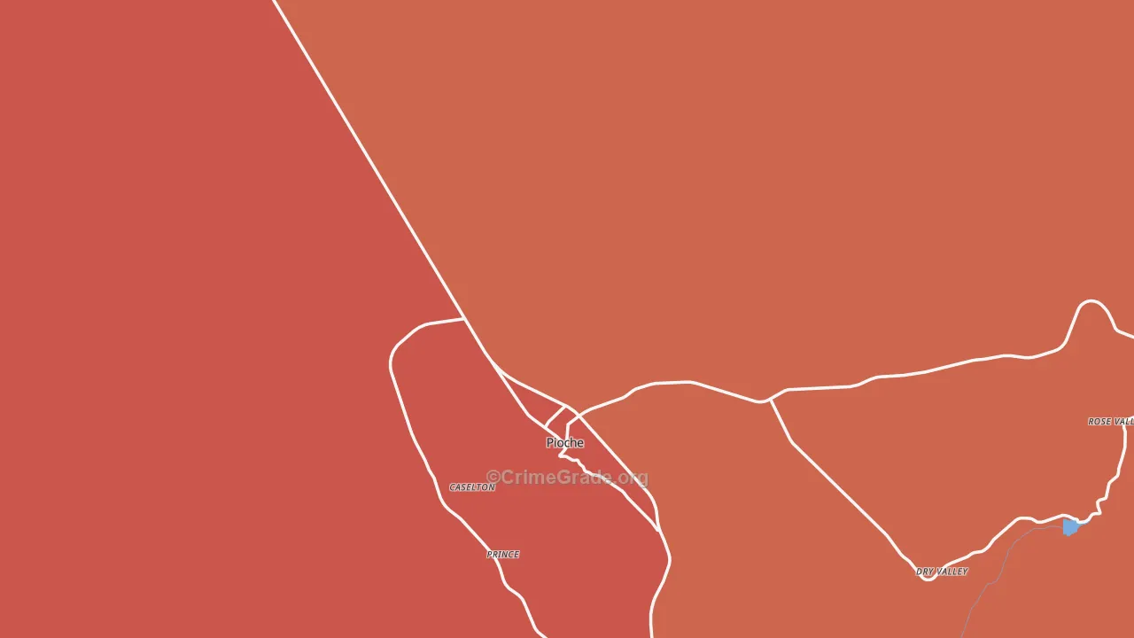 Pioche, NV Map of Robbery Rates