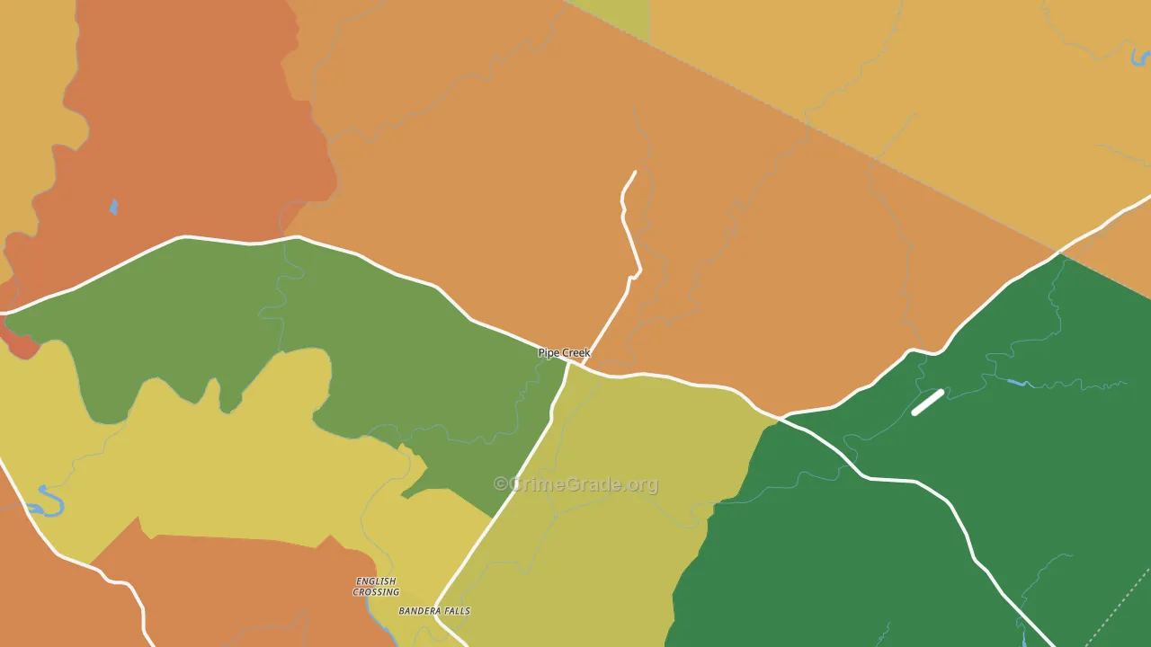 Pipe Creek, TX Map of Robbery Rates
