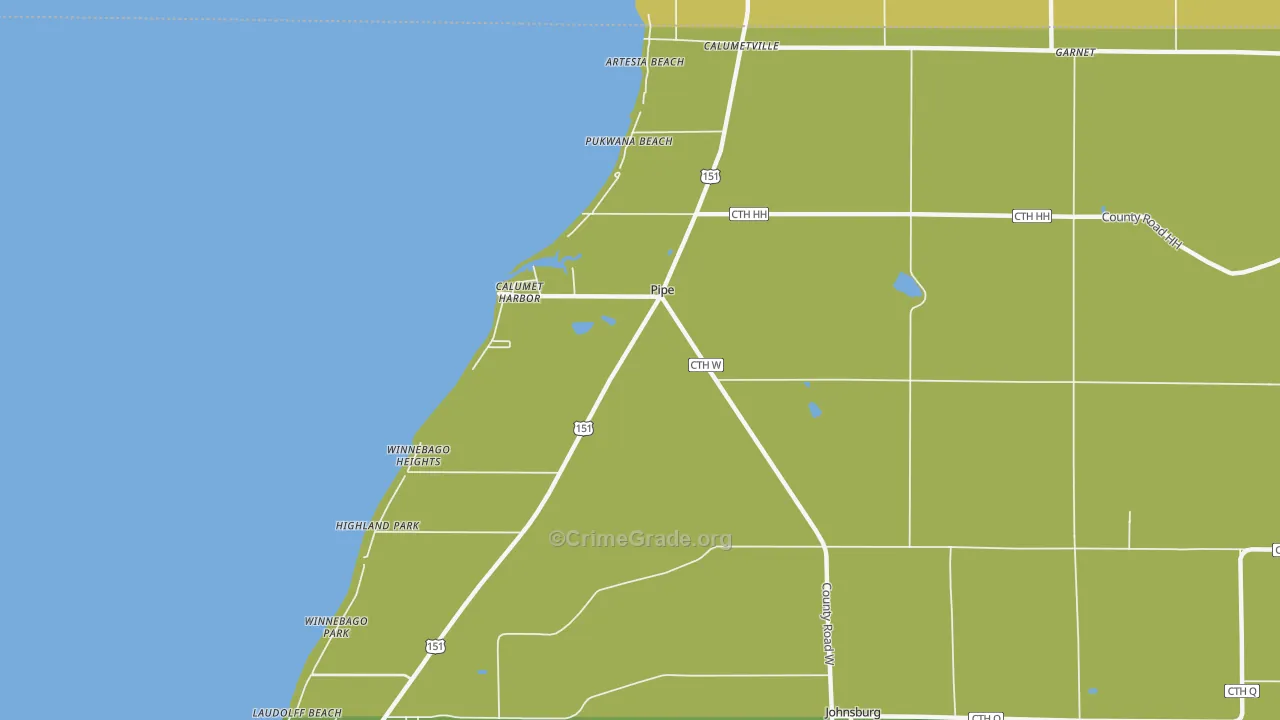 Pipe, WI Map of Robbery Rates