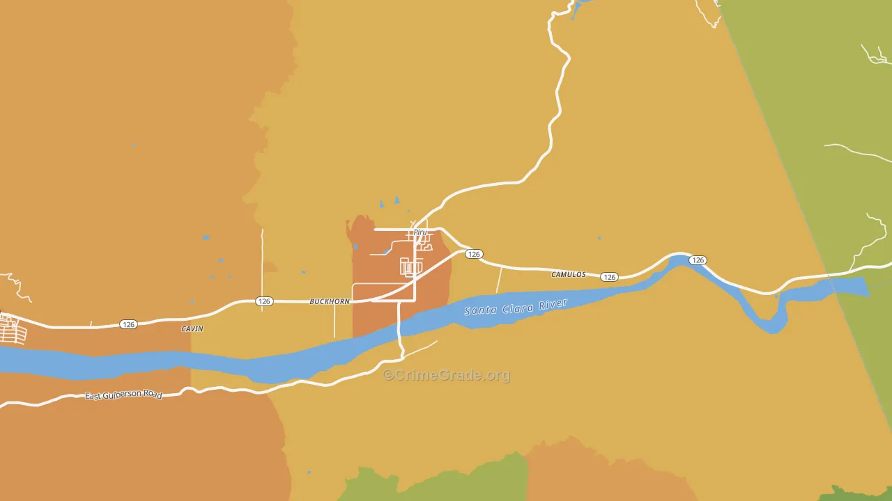 Piru, CA Map of Robbery Rates
