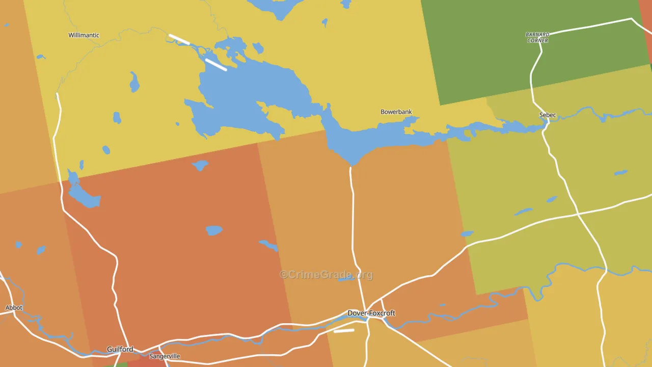 Piscataquis County, ME Map of Robbery Rates