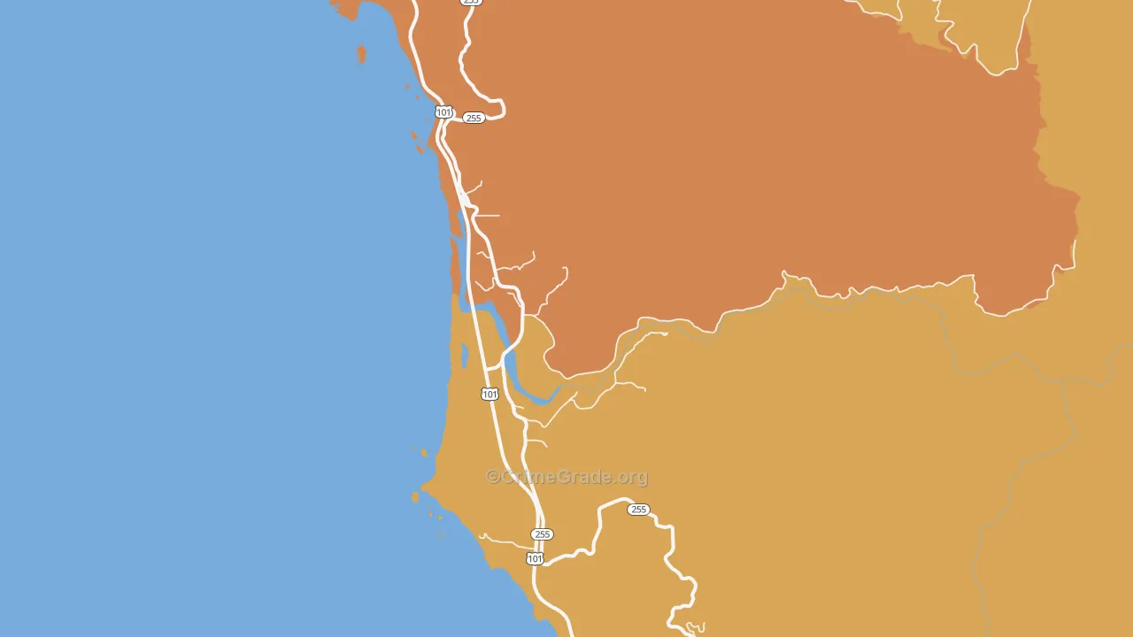 Pistol River, OR Map of Robbery Rates