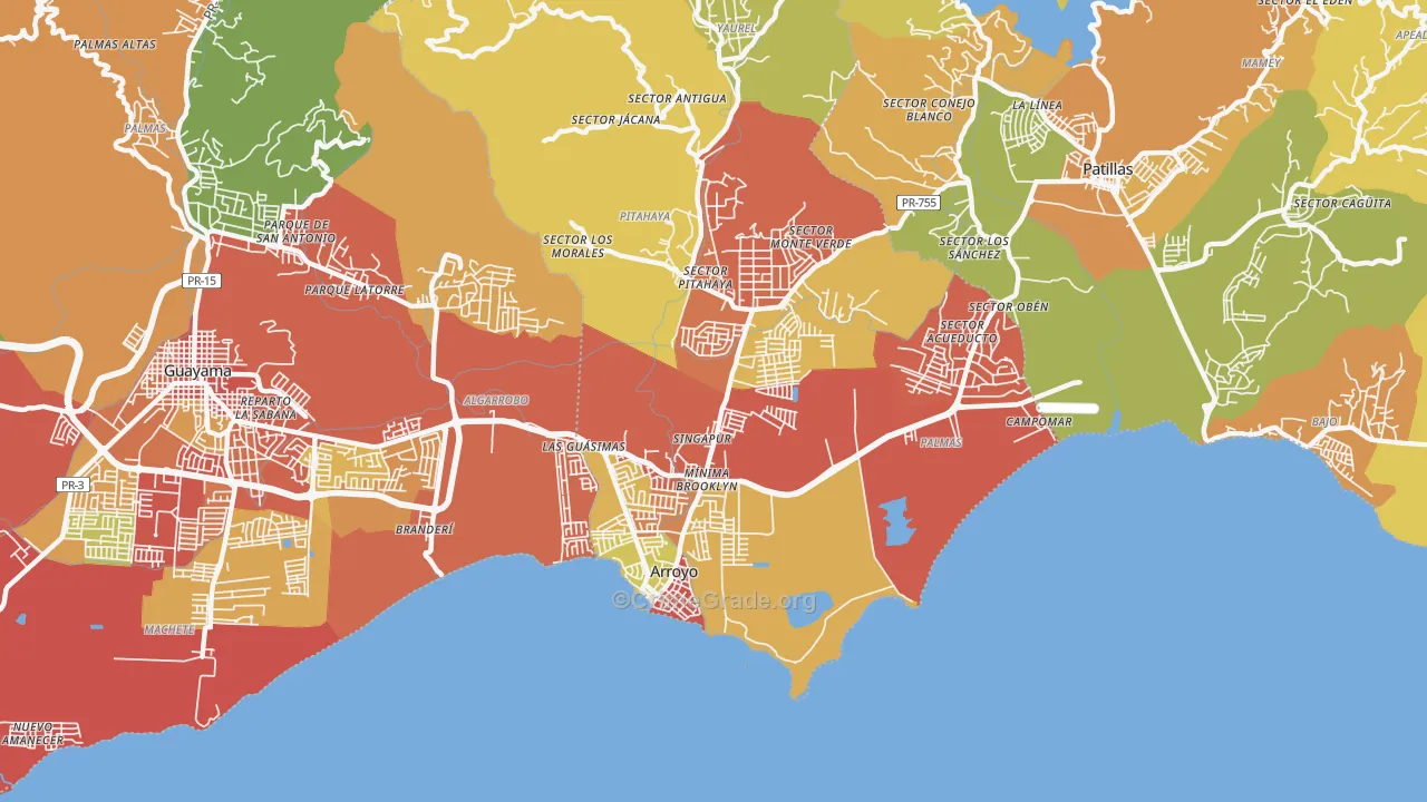 Pitahaya, PR Map of Robbery Rates