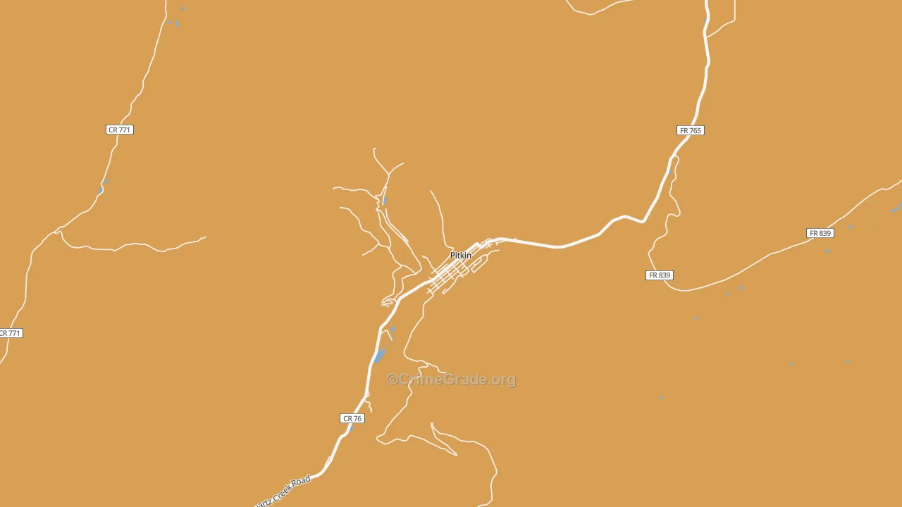 Pitkin, CO Map of Robbery Rates