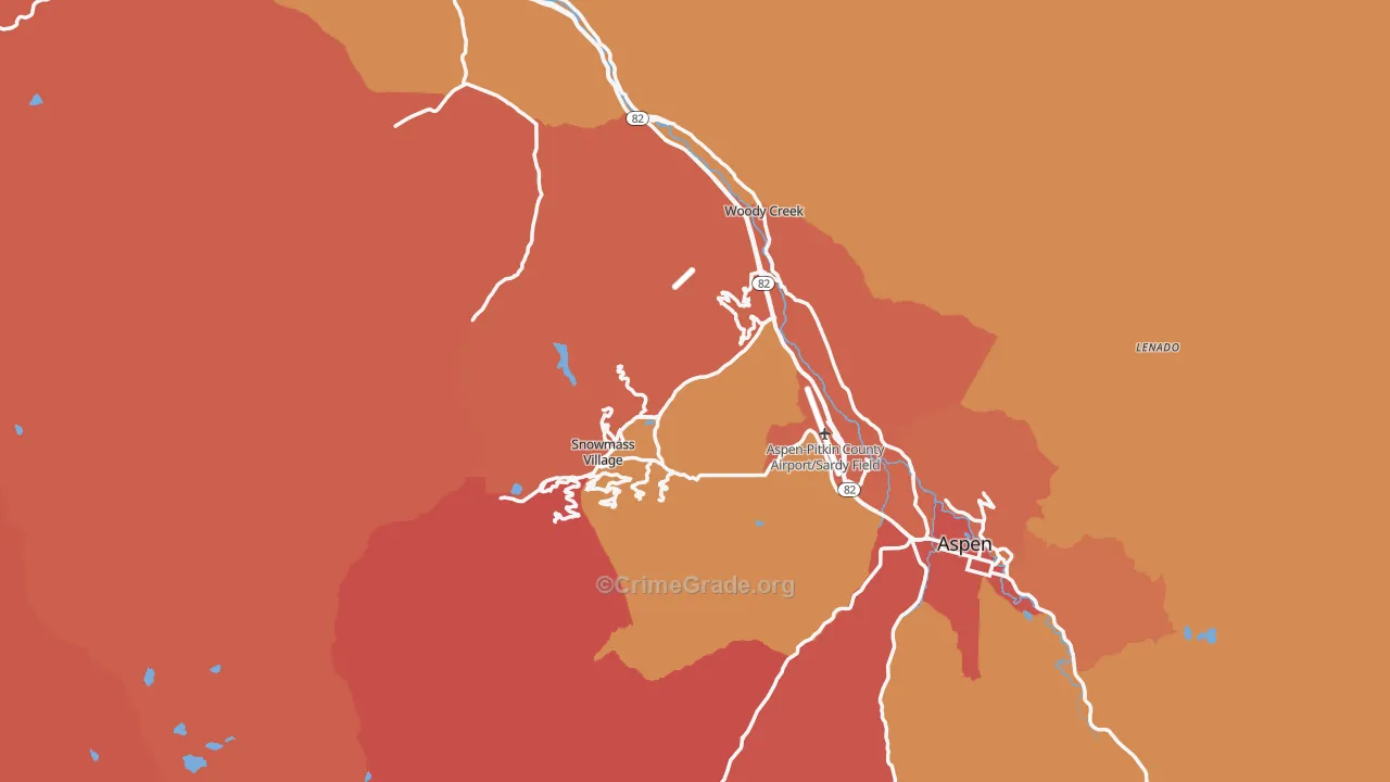 Pitkin County, CO Map of Robbery Rates