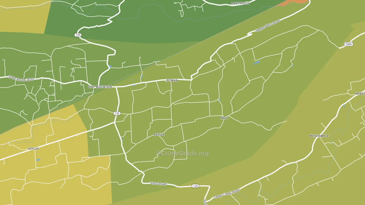 Pitman, PA Map of Robbery Rates