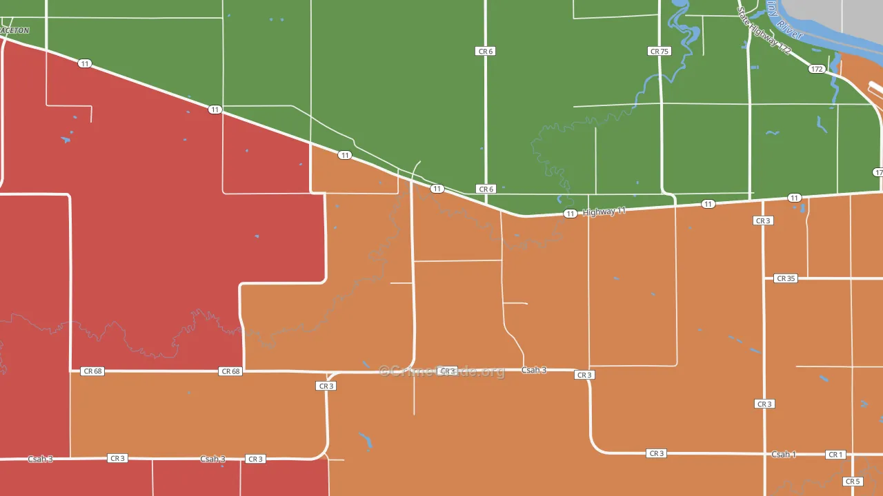 Pitt, MN Map of Robbery Rates
