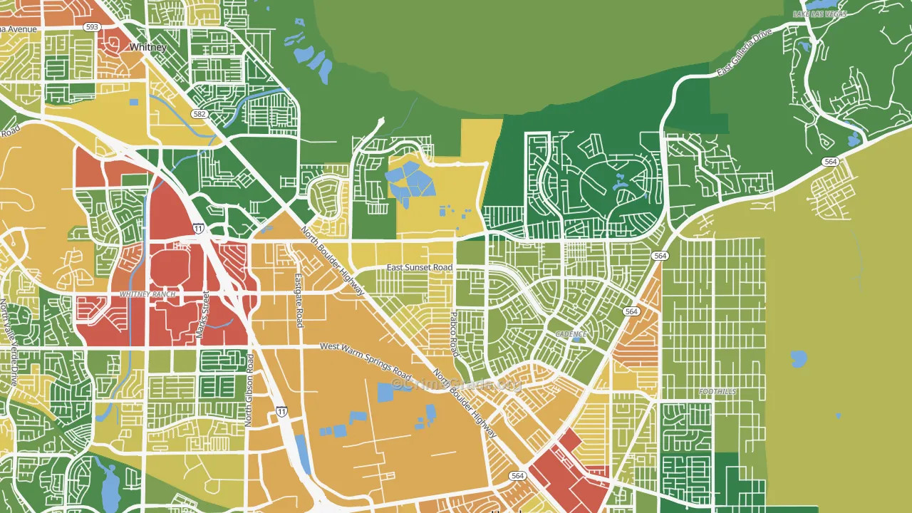 Pittman, Henderson, NV Map of Robbery Rates