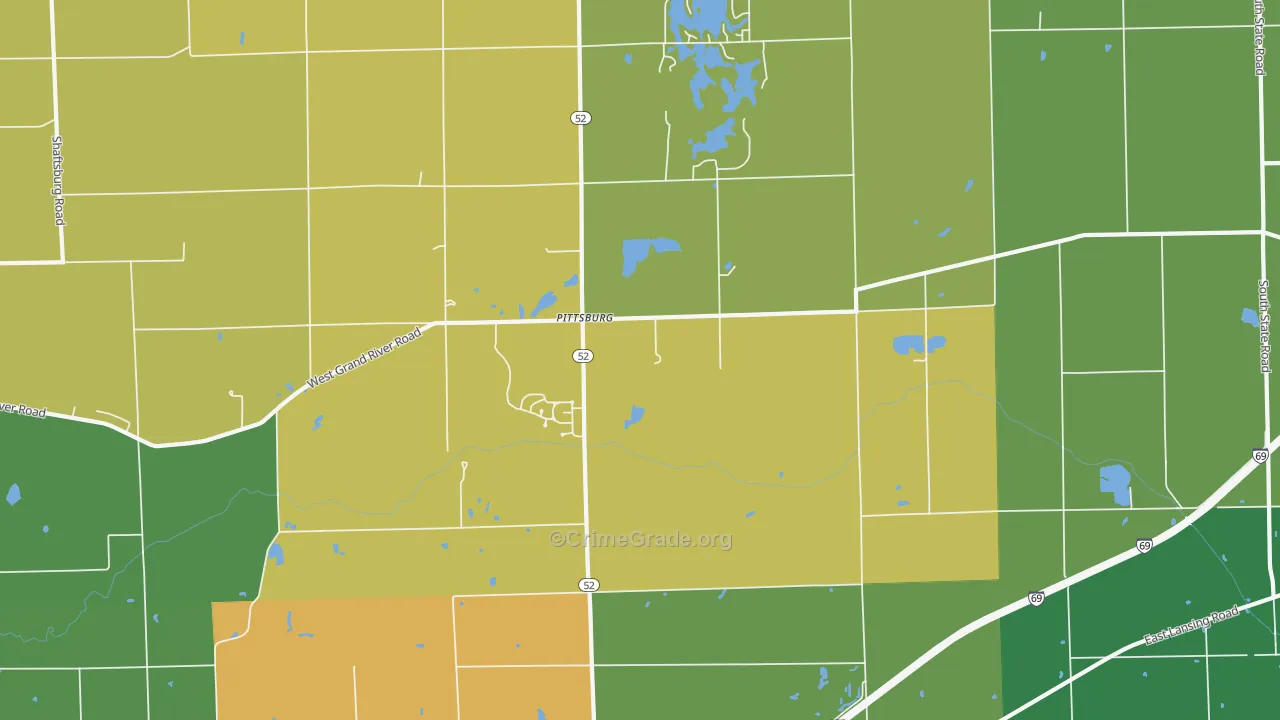 Pittsburg, MI Map of Robbery Rates