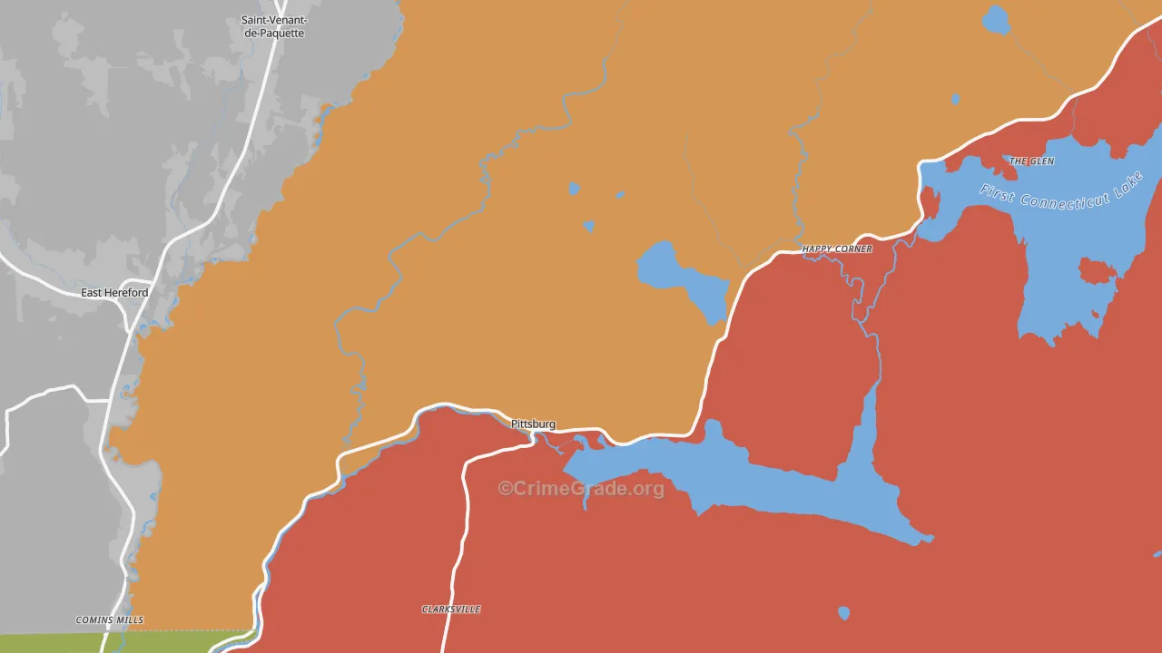 Pittsburg, NH Map of Robbery Rates