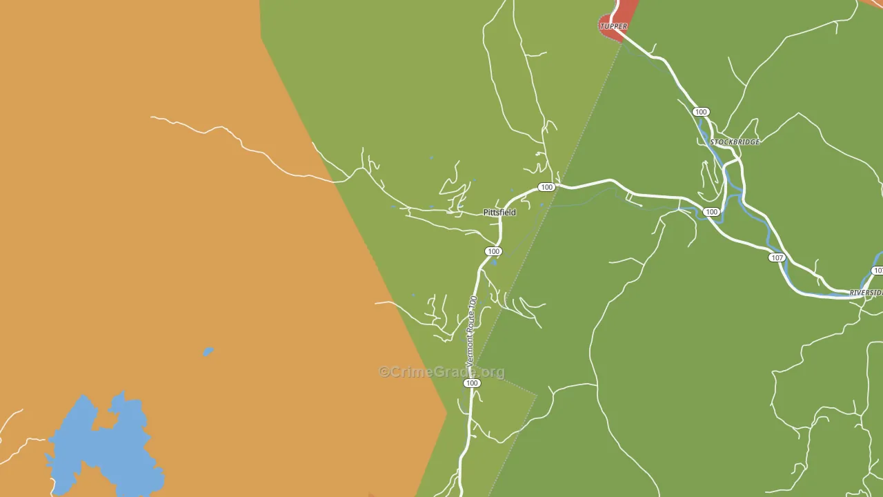 Pittsfield, VT Map of Robbery Rates