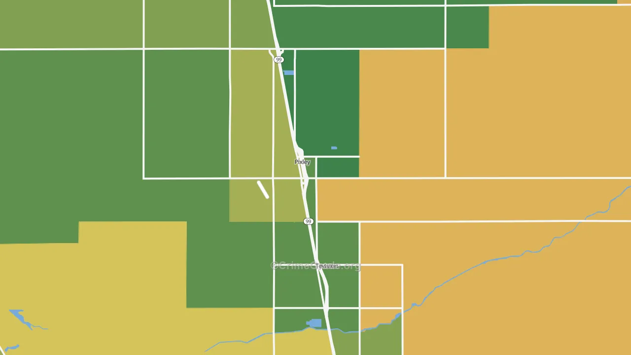 Pixley, CA Map of Robbery Rates