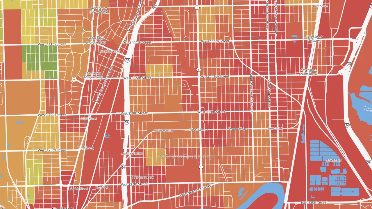 Placerdale, Chicago, IL Map of Robbery Rates