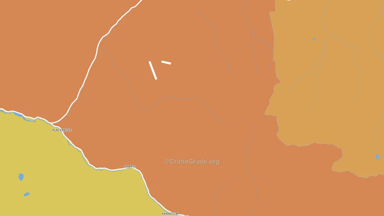 Placerville, CO Map of Robbery Rates