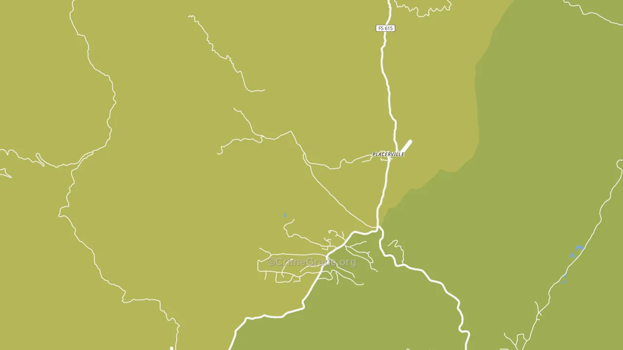 Placerville, ID Map of Robbery Rates