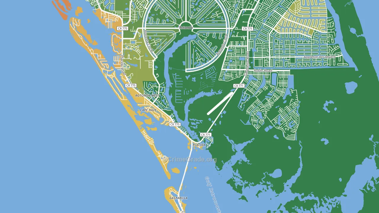 Placida, FL Map of Robbery Rates