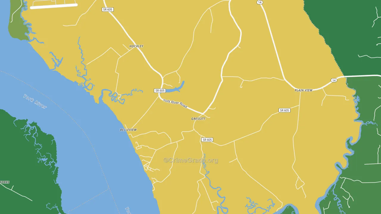 Plain View, VA Map of Robbery Rates