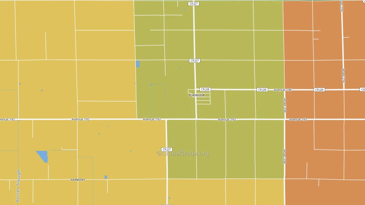 Plainview, CA Map of Robbery Rates
