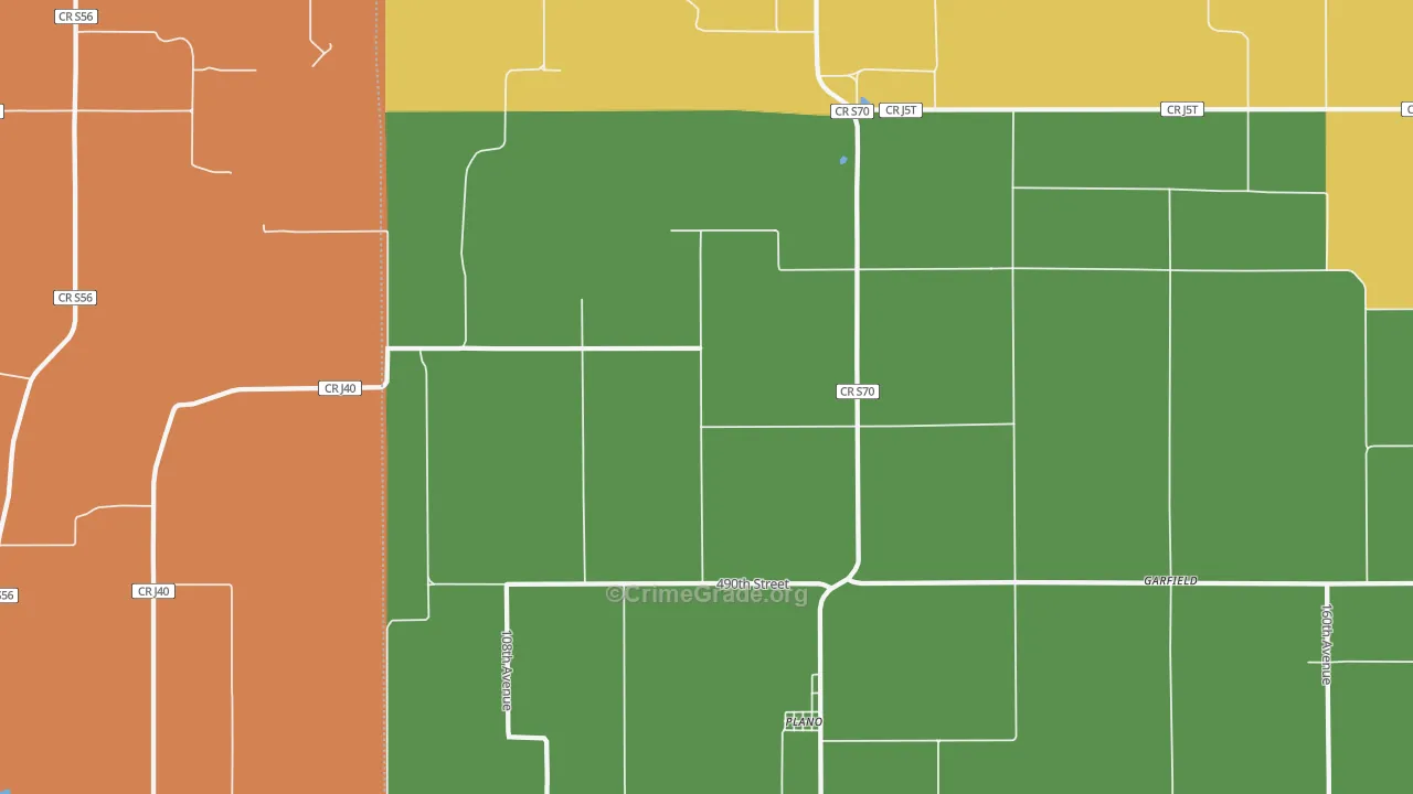 Plano, IA Map of Robbery Rates