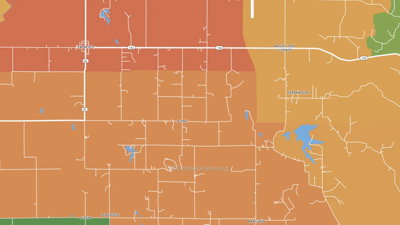 Plano, IN Map of Robbery Rates
