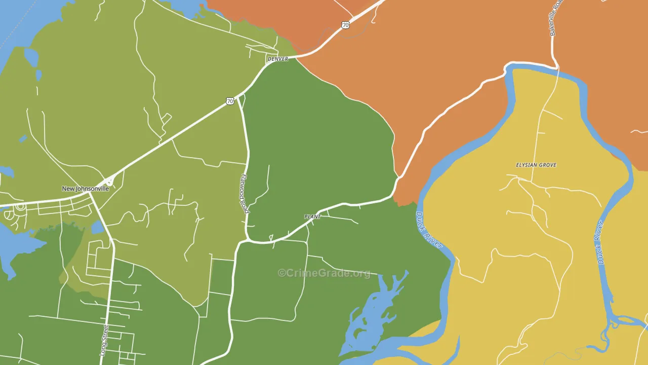 Plant, TN Map of Robbery Rates