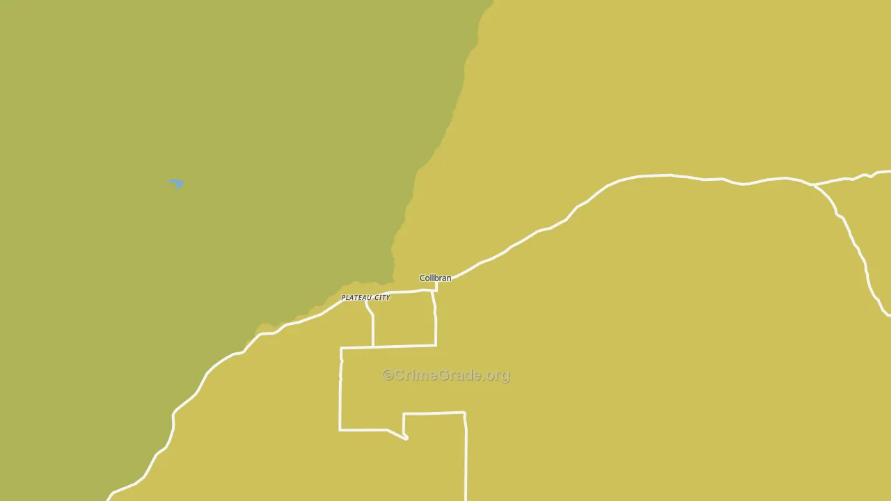 Plateau City, CO Map of Robbery Rates